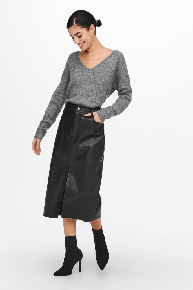 Jacqueline de Yong grijze dames trui | Model