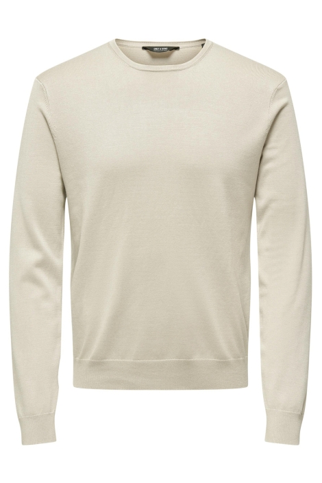 Only & Sons beige heren trui | Vooraanzicht