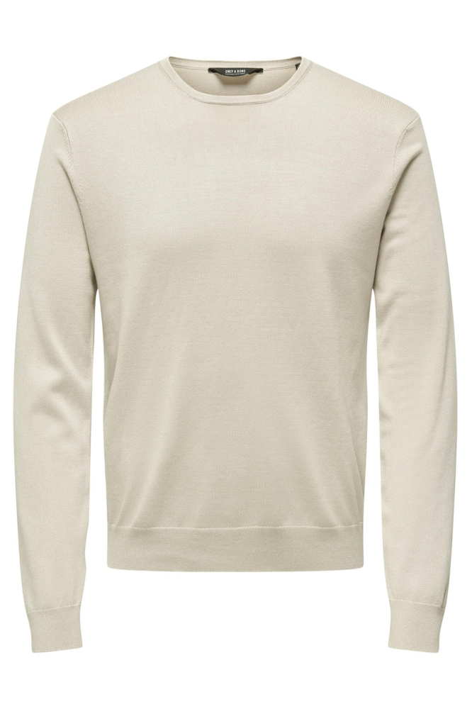 Only & Sons beige heren trui | Vooraanzicht