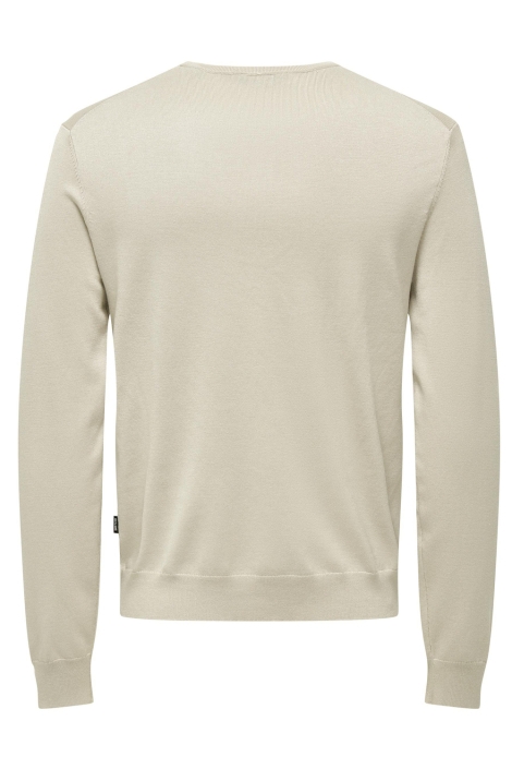 Only & Sons beige heren trui | Achteraanzicht