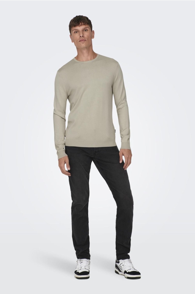 Only & Sons beige heren trui | Model