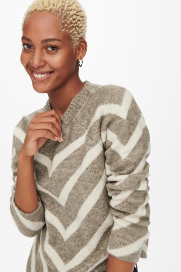 Only onleliza l/s pullover knt noos Beige