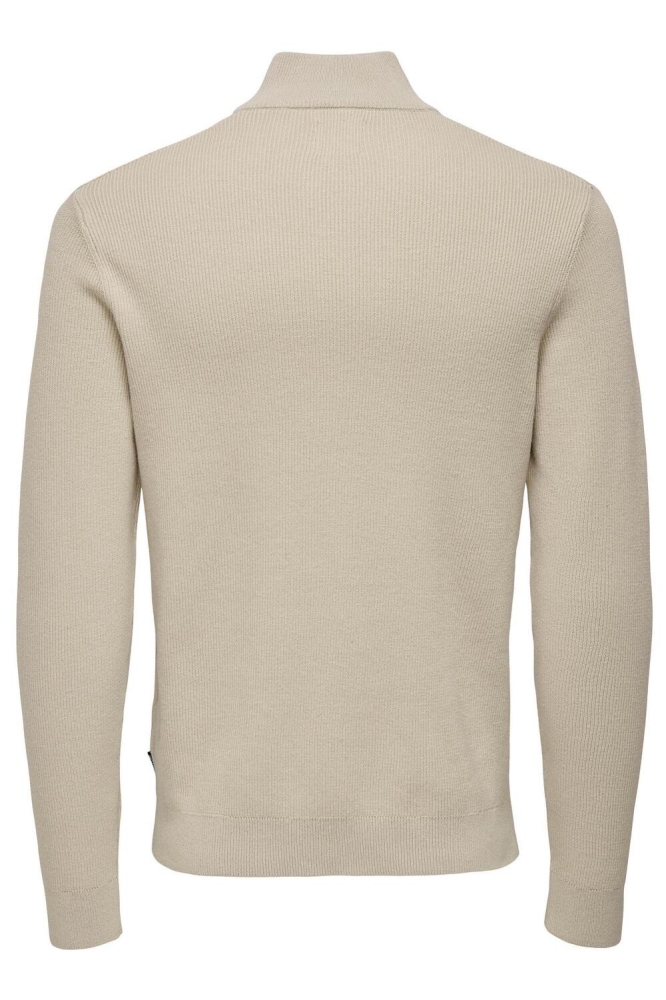 Only & Sons beige heren trui | Achteraanzicht
