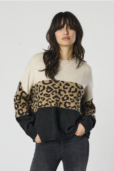 Only Trui ONLJADE ANIMAL LS O-NECK CC KNT 15294969 MOONBEAM