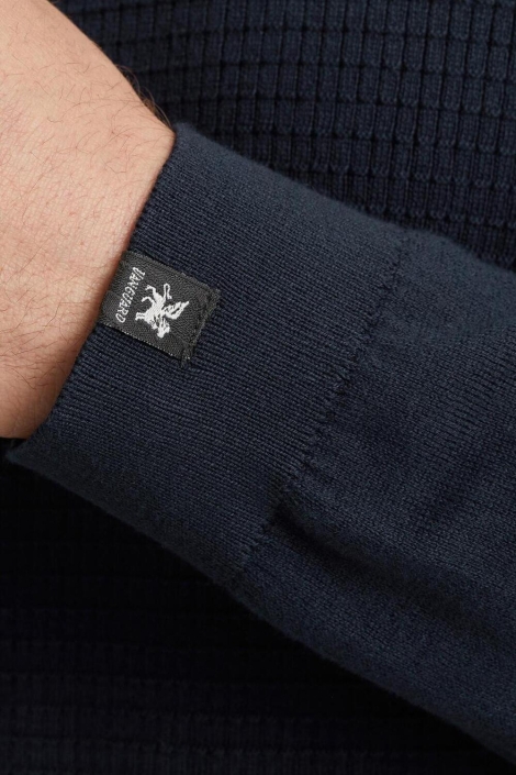 Vanguard blauwe heren trui | Close up