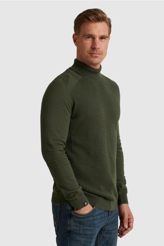Vanguard groene heren trui | Model zijaanzicht