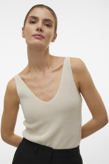 Vero Moda Top VMNEWLEXSUN SHINE SL TOP REP 10302753 BIRCH/W. SILVER