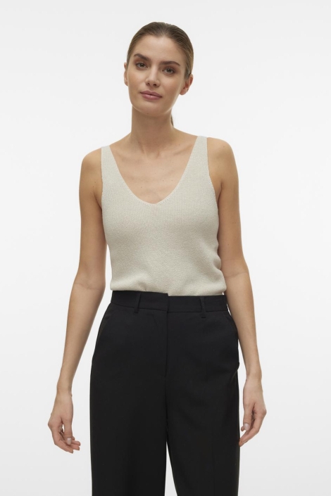 Vero Moda beige dames top | Model vooraanzicht