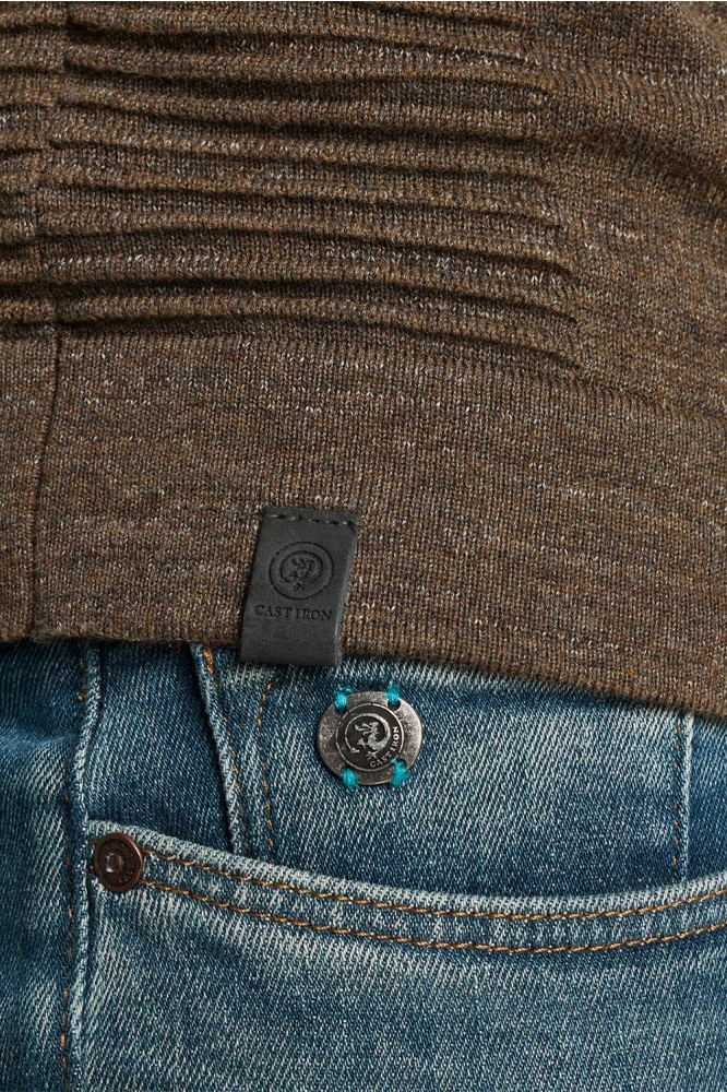 Cast Iron bruine heren trui | Kleurstaal