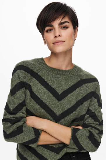 Only onleliza l/s pullover knt noos Groen