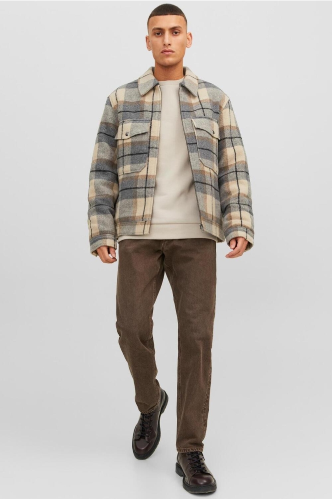 Jack & Jones ecru heren sweater | Model