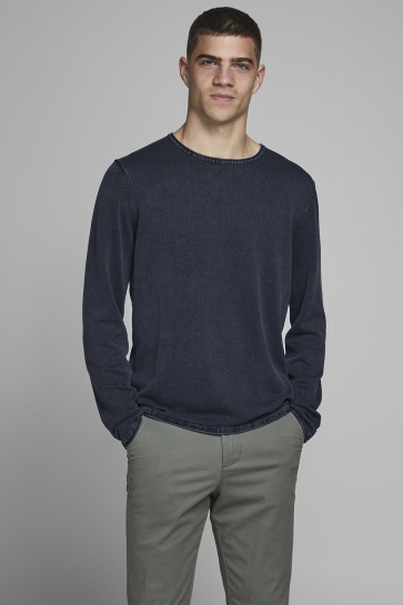 Jack & Jones jjeleo knit crew neck noos Blauw