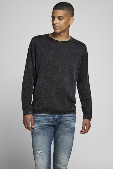 Jack & Jones Trui JJELEO KNIT CREW NECK NOOS 12174001 Caviar