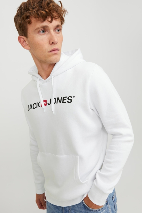 Jack & Jones witte heren sweater | Model vooraanzicht