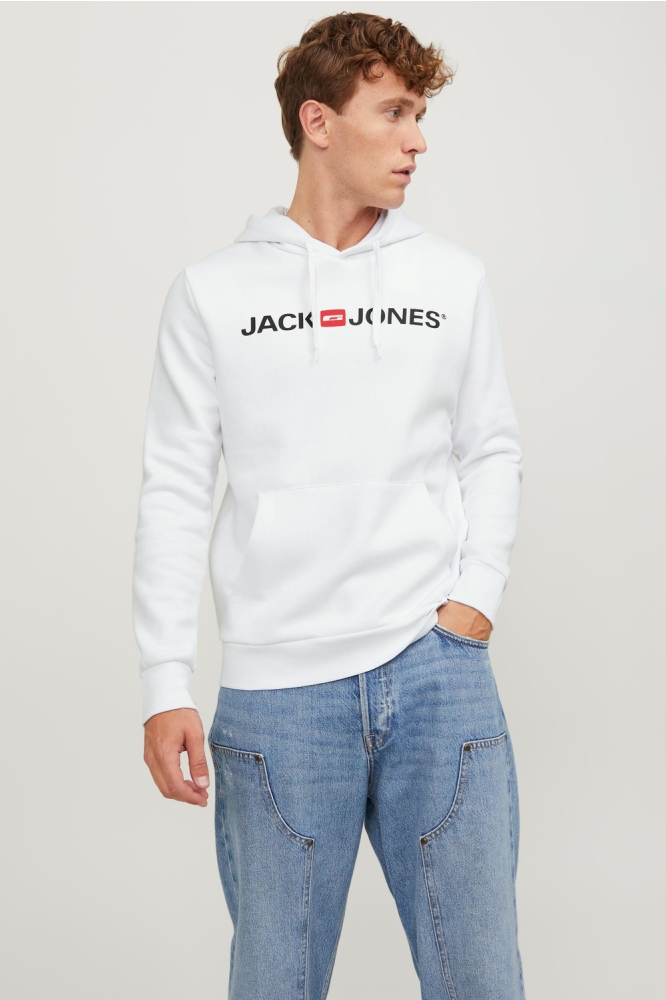 Jack & Jones witte heren sweater | Model vooraanzicht