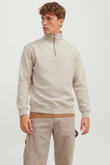 Jack & Jones jjebradley sweat half zip noos Ecru