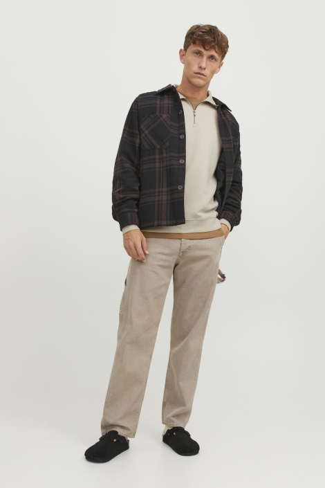 Jack & Jones ecru heren sweater | Model