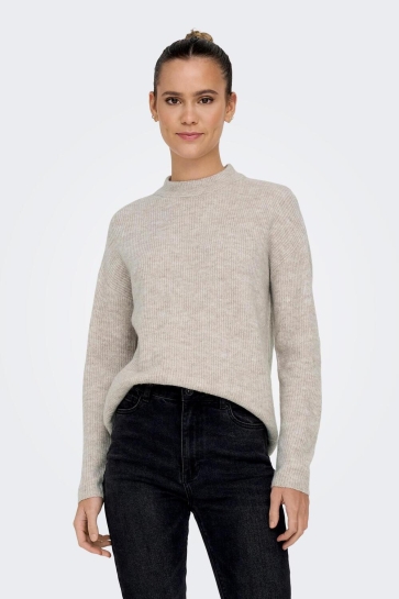 Only ONLCAMILLA O-NECK L/S PULLOVER NOOS 15277080 Pumice Stone/MELANGE