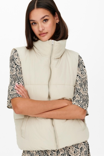 Jacqueline de Yong Jas JDYNEWERICA SHORT WAISTCOAT OTW NOO 15234210 MOONBEAM/SILVER ZIP