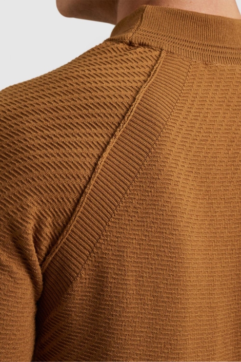 Cast Iron bruine heren trui | Close up