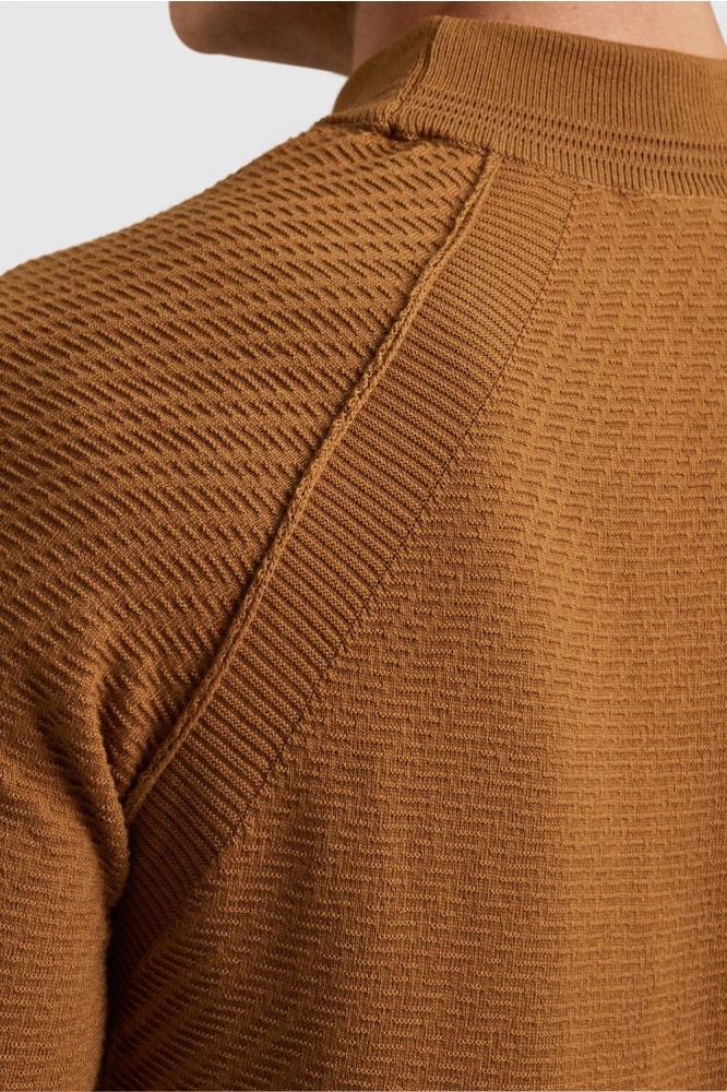 Cast Iron bruine heren trui | Close up