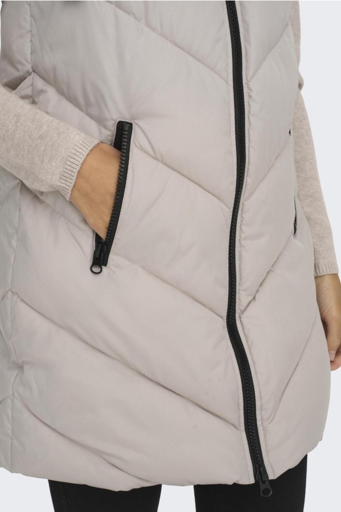 Jacqueline de Yong grijze dames jas | Close up