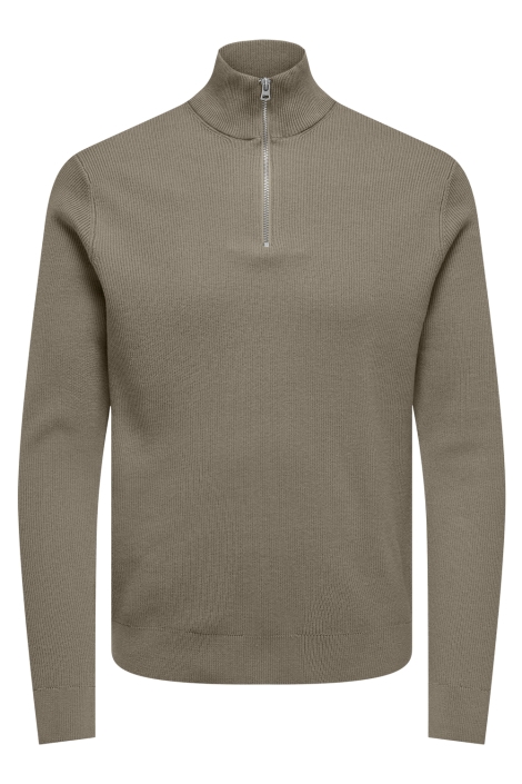 Only & Sons taupe heren trui | Vooraanzicht