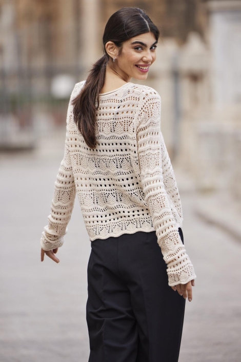 Jacqueline de Yong beige dames trui | Sfeerbeeld, In situatie