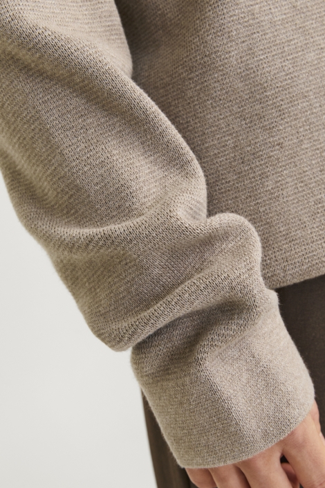 Jack & Jones camel heren trui | Close up