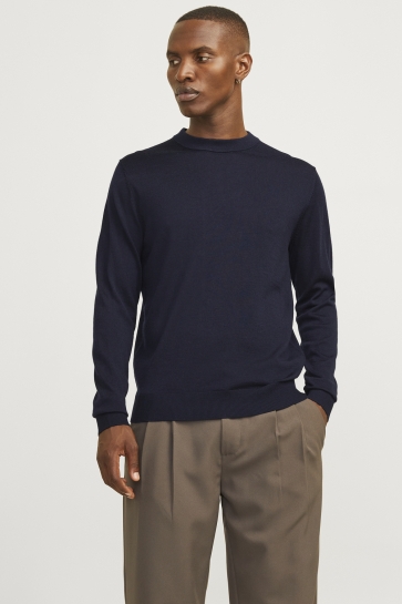 Jack & Jones jprblamilano stitch knit crew neck Blauw
