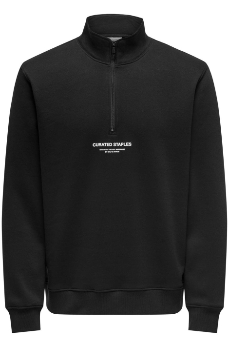 Only & Sons zwarte heren sweater | Vooraanzicht