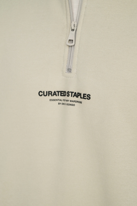 Only & Sons beige heren sweater | Close up