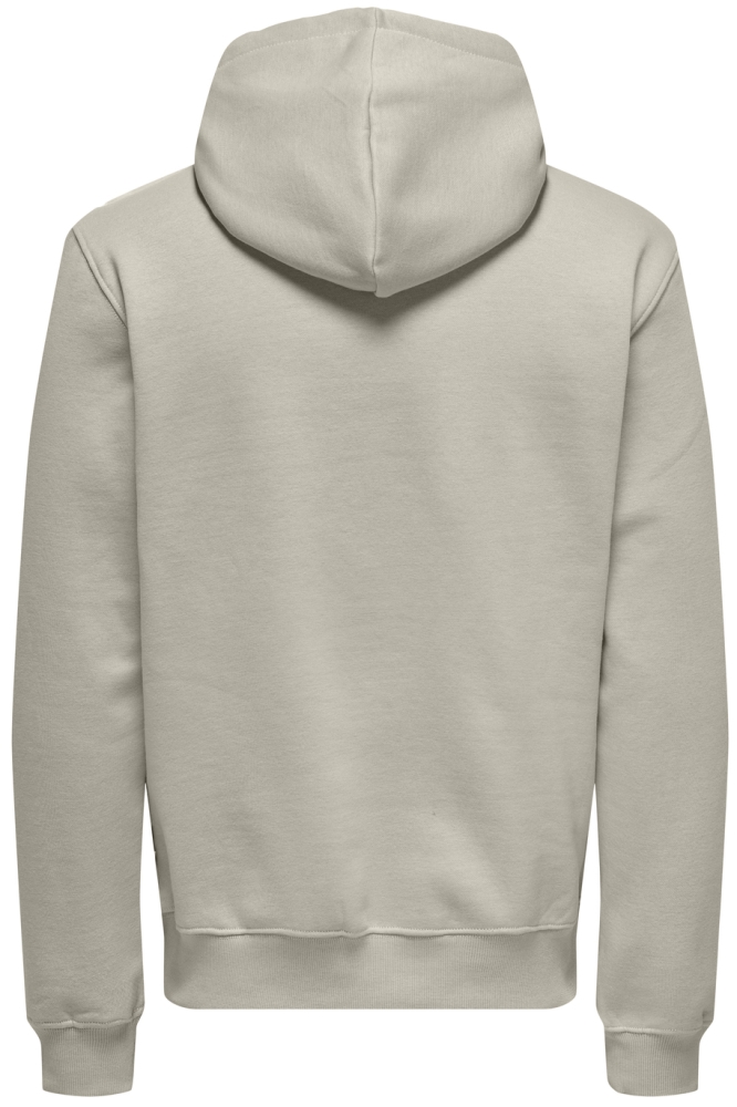 Only & Sons beige heren sweater | Achteraanzicht