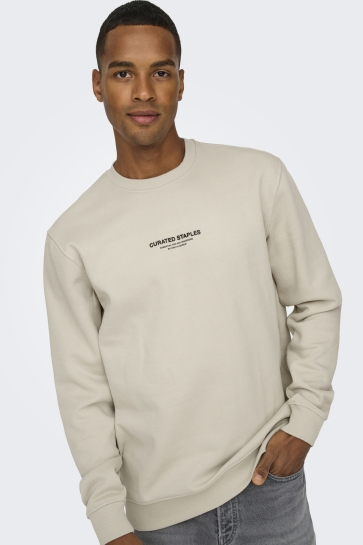 Only & Sons ONSCURATED REG CREW NECK SWEAT 22030923 Silver Lining