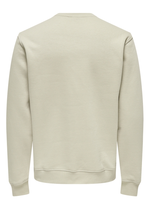 Only & Sons beige heren sweater | Achteraanzicht
