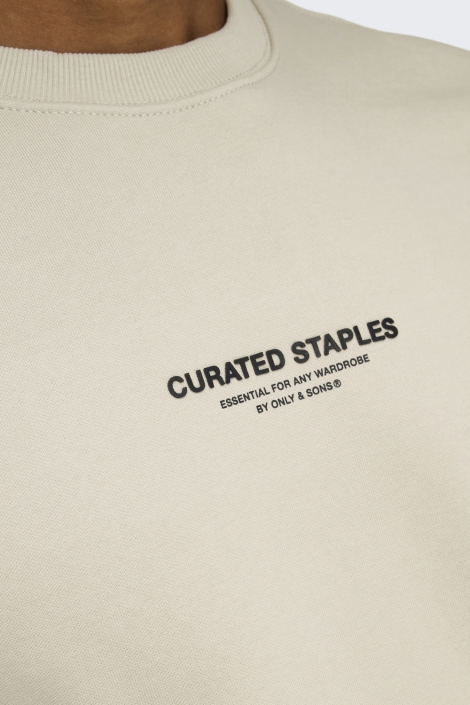Only & Sons beige heren sweater | Kleurstaal