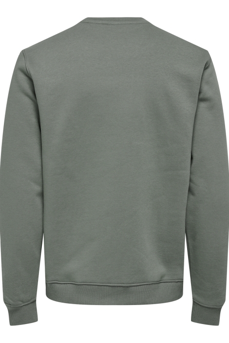 Only & Sons groene heren sweater | Achteraanzicht