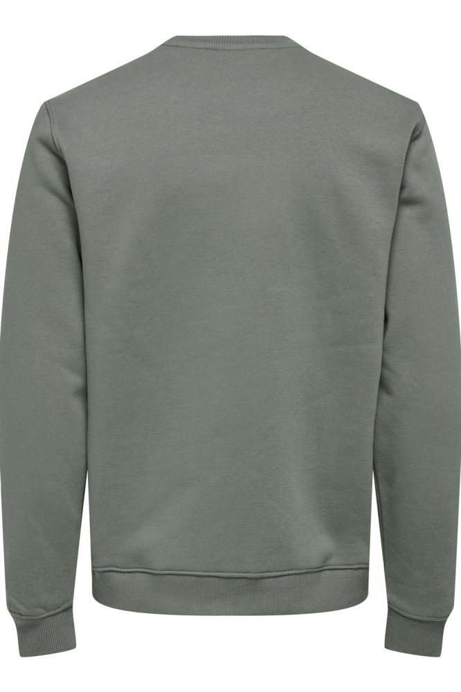 Only & Sons groene heren sweater | Achteraanzicht