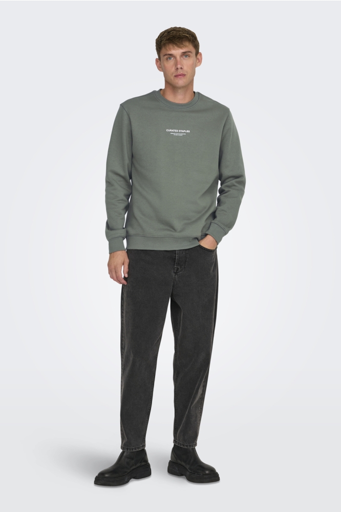 Only & Sons groene heren sweater | Model