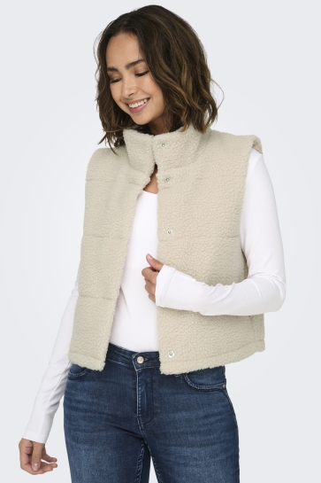 Only Vest ONLSANDRA TEDDY WAISTCOAT LIFE CC O 15320630 PUMICE STONE