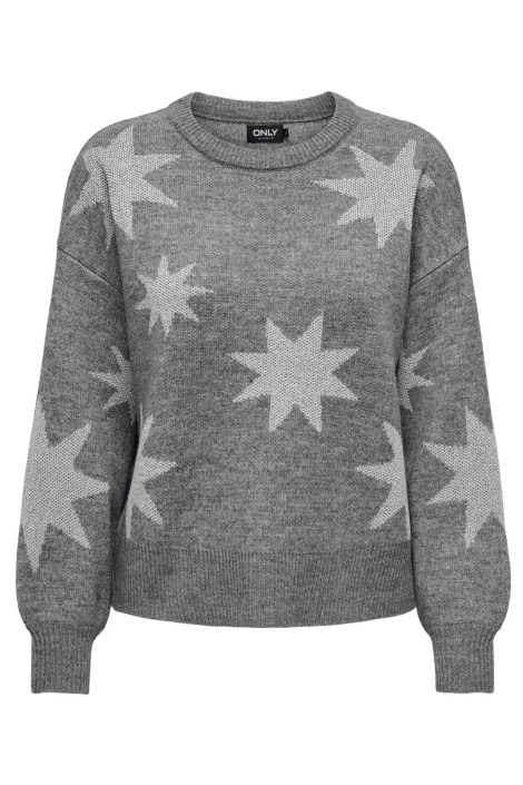 Only grijze dames trui | Vooraanzicht