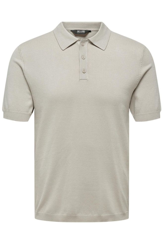 Only & Sons beige heren polo | Vooraanzicht