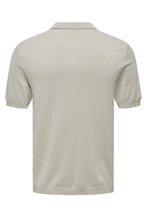 Only & Sons beige heren polo | Achteraanzicht