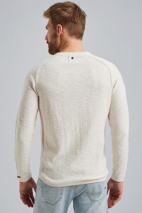 PME legend beige heren trui | Model achteraanzicht