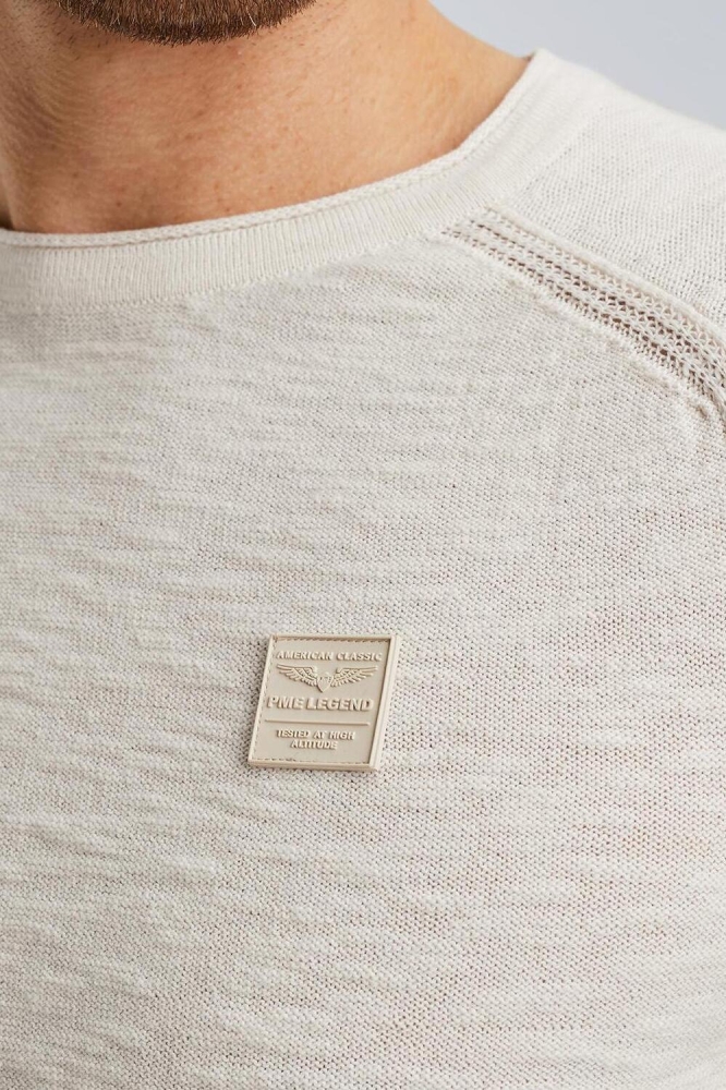 PME legend beige heren trui | Close up