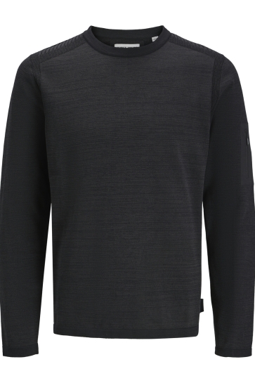 Jack & Jones Trui JCOMACE KNIT CREW NECK SMU 12270974 Black/Melange