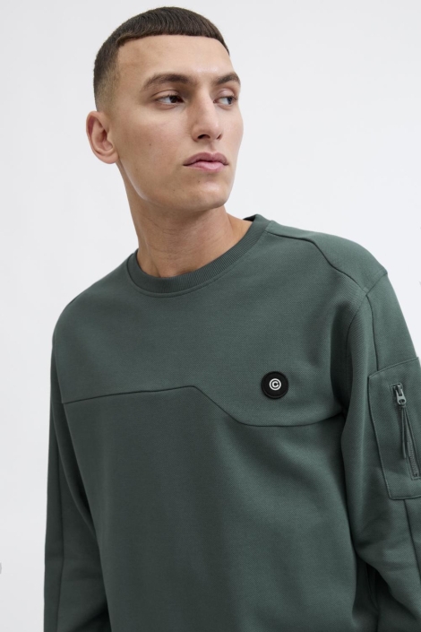 Jack & Jones groene heren sweater | Close up