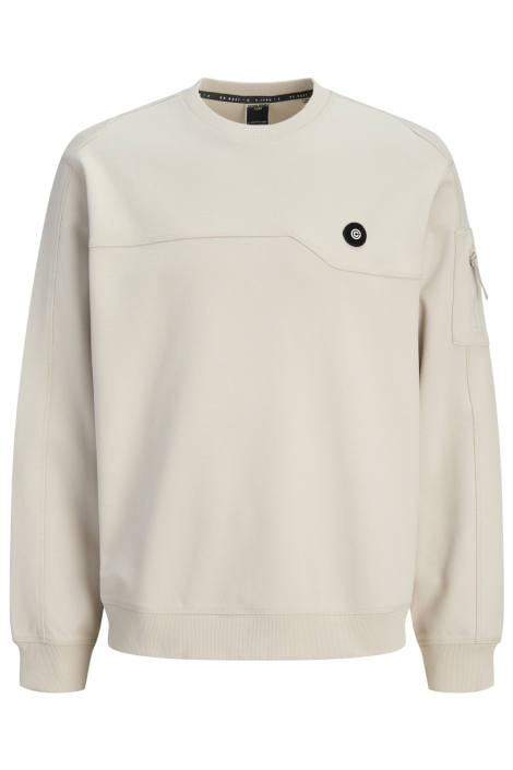 Jack & Jones ecru heren sweater | Vooraanzicht