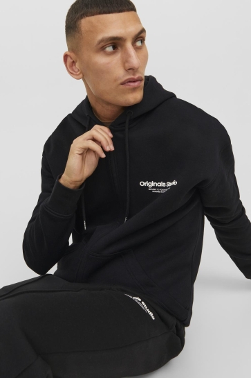 Jack & Jones jorvesterbro sweat zip hood noos Zwart