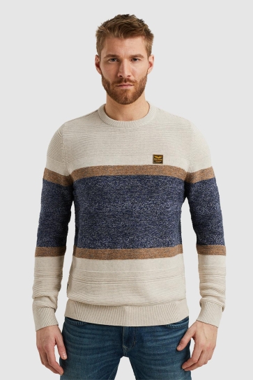 PME legend Trui PULLOVER WITH STRIPE PATTERN PKW2406313 910